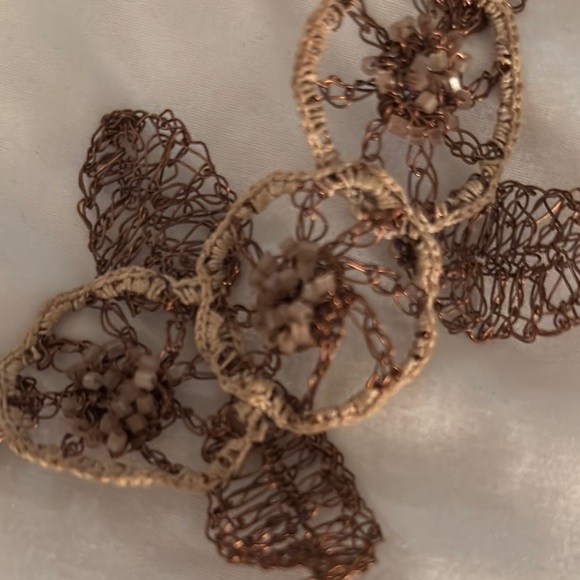 Elegant Handmade Brown Floral Necklace - Picture 5 of 6